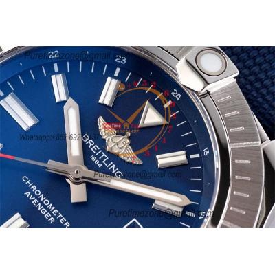 Avenger II Seawolf V17319101 A2824 Automatic Mens Watch BLSF Best Edition Blue Dial Nylon Strap