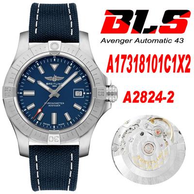 Avenger II Seawolf V17319101 A2824 Automatic Mens Watch BLSF Best Edition Blue Dial Nylon Strap