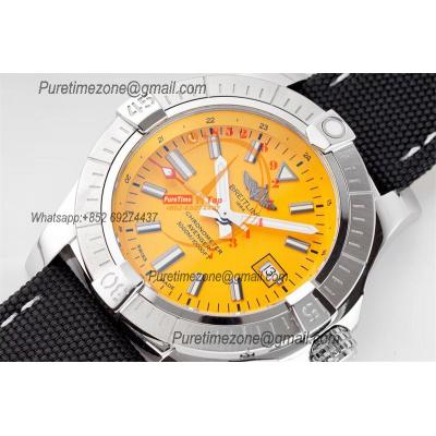 Avenger II Seawolf V17319101 A2824 Automatic Mens Watch BLSF Best Edition Yellow Dial Nylon Strap