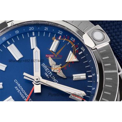 Avenger GMT V32395101 PVD A2836 Automatic Mens Watch BLSF Best Edition Blue Dial Nylon Strap