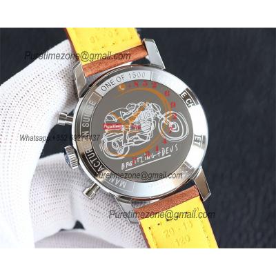 Top Time A233101 Limited Edition A7750 Automatic Chronograp Mens Watch Best Edition BLSF White Zorro Dial Brown Leather