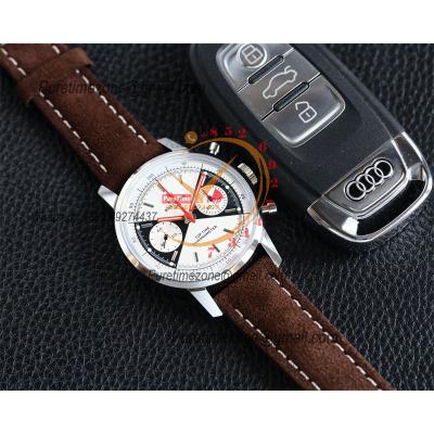 Top Time A233101 Limited Edition A7750 Automatic Chronograp Mens Watch Best Edition BLSF Cream Dues Dial Brown Leather