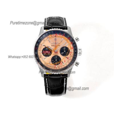 Navitimer B01 AB0138241 A7750 Automatic Chronograph Mens Watch Best Edition BLSF Copper Dial Black Leather Strap