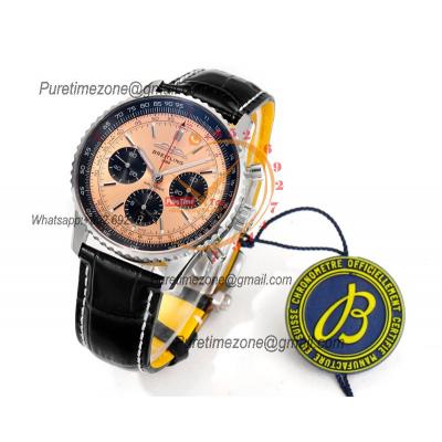 Navitimer B01 AB0138241 A7750 Automatic Chronograph Mens Watch Best Edition BLSF Copper Dial Black Leather Strap