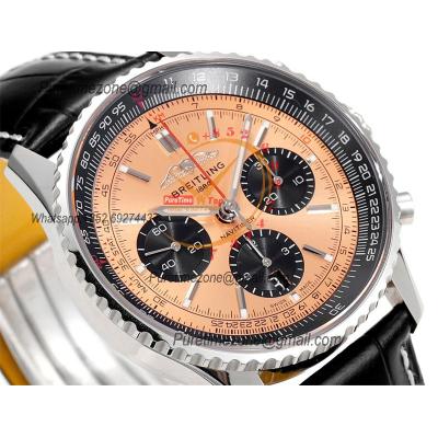 Navitimer B01 AB0138241 A7750 Automatic Chronograph Mens Watch Best Edition BLSF Copper Dial Black Leather Strap