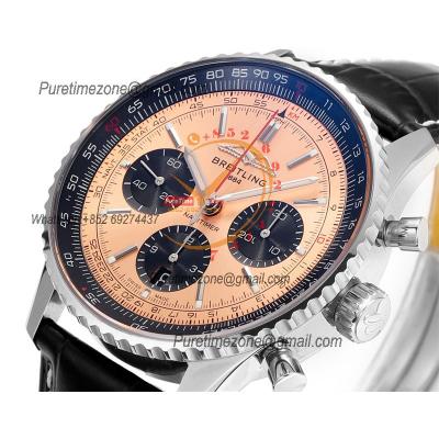 Navitimer B01 AB0138241 A7750 Automatic Chronograph Mens Watch Best Edition BLSF Copper Dial Black Leather Strap