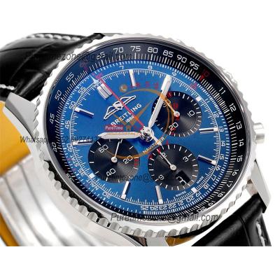 Navitimer B01 AB0139241 A7750 Automatic Chronograph Mens Watch Best Edition BLSF Blue Dial Black Leather Strap