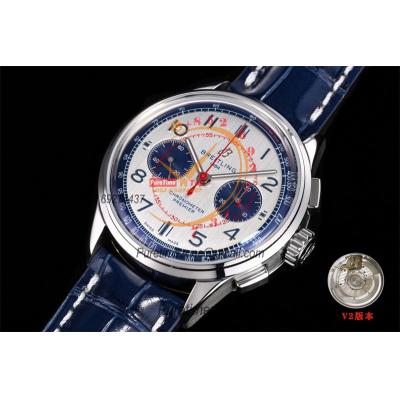 Premier B01 AB0118 A7750 Automatic Chronograph Mens Watch Bentley Mulliner Best Edition BLSF Silver Dial Leather V2