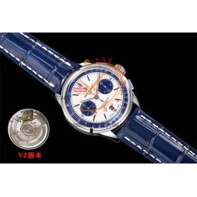 Premier B01 AB0118 A7750 Automatic Chronograph Mens Watch Special Edition Exclusive BLSF White Dial Leather V2