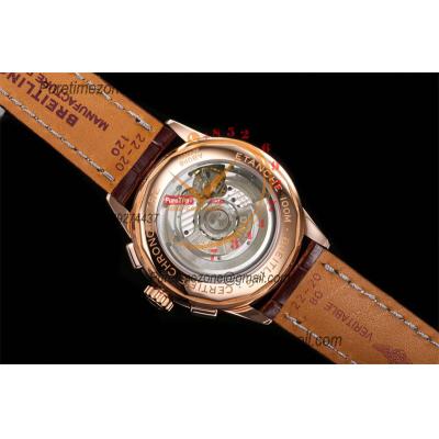 Premier B01 RB0118 A7750 Automatic Chronograph Mens Watch Best Edition BLSF Rose Gold Silver Dial Brown Leather V2