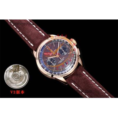 Premier B01 RB0118 A7750 Automatic Chronograph Mens Watch Best Edition BLSF Rose Gold Brown Dial Brown Leather V2