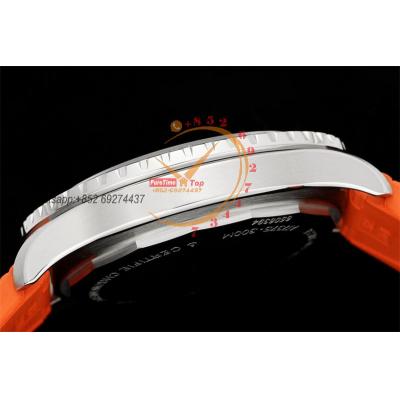 SuperOcean A17375 Automatic 42 SS A2824 Automatic Mens Watch Best Edition BLSF Orange Dial Rubber Strap