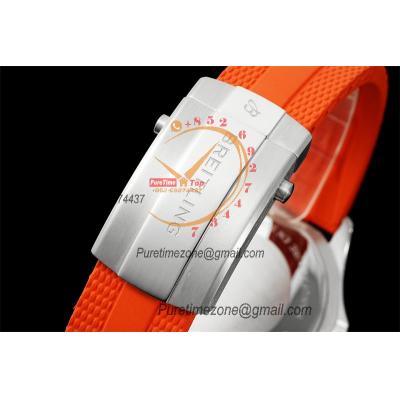 SuperOcean A17375 Automatic 42 SS A2824 Automatic Mens Watch Best Edition BLSF Orange Dial Rubber Strap