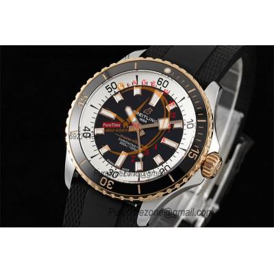 SuperOcean A17375 Automatic 42 A2824 Automatic Mens Watch Best Edition BLSF Rose Gold  Yellow Dial Rubber Strap