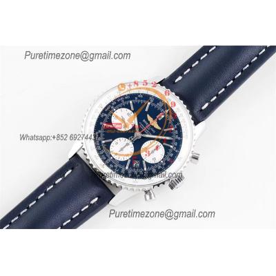 Navitimer 1 AB012012 A7750 Automatic Chronograph Mens Watch SS Best Edition BLSF Blue Dial Blue Leather Strap