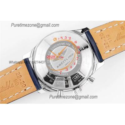 Navitimer 1 AB012012 A7750 Automatic Chronograph Mens Watch SS Best Edition BLSF Blue Dial Blue Leather Strap