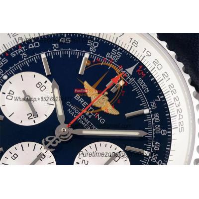 Navitimer 1 AB012012 A7750 Automatic Chronograph Mens Watch SS Best Edition BLSF Blue Dial Blue Leather Strap