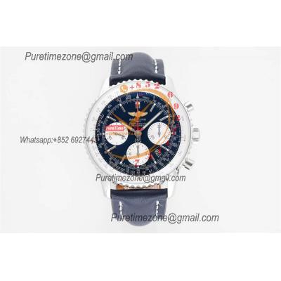 Navitimer 1 AB012012 A7750 Automatic Chronograph Mens Watch SS Best Edition BLSF Blue Dial Blue Leather Strap