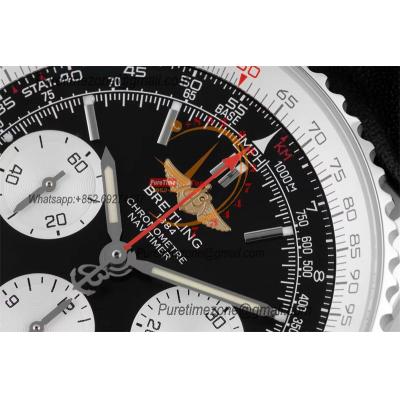 Navitimer 1 AB012012 A7750 Automatic Chronograph Mens Watch SS Best Edition BLSF Black Dial Black Leather Strap