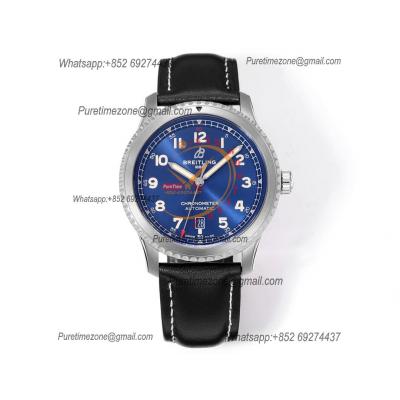 Navitimer Aviator 8 A173151 A2824 Automatic Mens Watch SS Best Edition BLSF Blue Dial Black Leather Strap