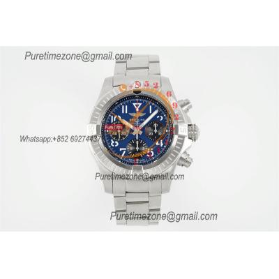 Avenger B01 AB01821 ETA7750 Automatic Chronograph Mens Watch Best Edition BLSF 45mm Blue Dial SS Bracelet