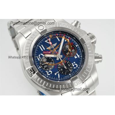 Avenger B01 AB01821 ETA7750 Automatic Chronograph Mens Watch Best Edition BLSF 45mm Blue Dial SS Bracelet