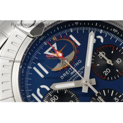 Avenger B01 AB01821 ETA7750 Automatic Chronograph Mens Watch Best Edition BLSF 45mm Blue Dial SS Bracelet