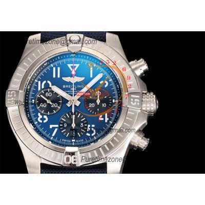 Avenger B01 AB01821 ETA7750 Automatic Chronograph Mens Watch Best Edition BLSF 45mm Blue Dial Leather Strap