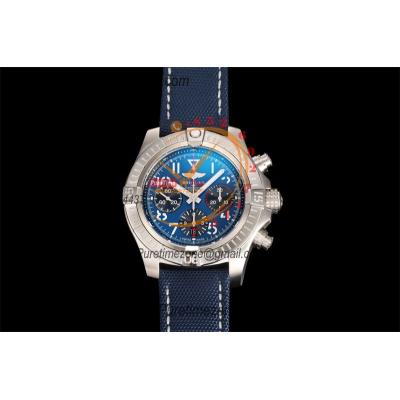 Avenger B01 AB01821 ETA7750 Automatic Chronograph Mens Watch Best Edition BLSF 45mm Blue Dial Leather Strap