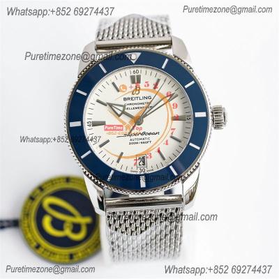 Heritage Automatic UB2010121 42 A2824 Automatic Mens Watch Best Edition BLSF White Dial SS Mesh Bracelet