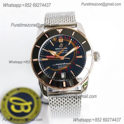 Heritage Automatic UB2010161 42 A2824 Automatic Mens Watch Best Edition BLSF Two Tone RG Black Dial SS Mesh Bracelet