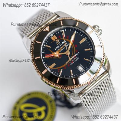 Heritage Automatic UB2010161 42 A2824 Automatic Mens Watch Best Edition BLSF Two Tone RG Black Dial SS Mesh Bracelet