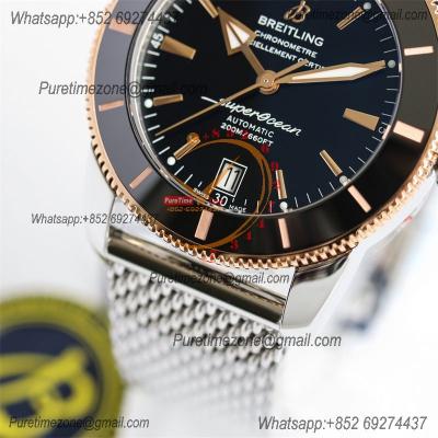 Heritage Automatic UB2010161 42 A2824 Automatic Mens Watch Best Edition BLSF Two Tone RG Black Dial SS Mesh Bracelet