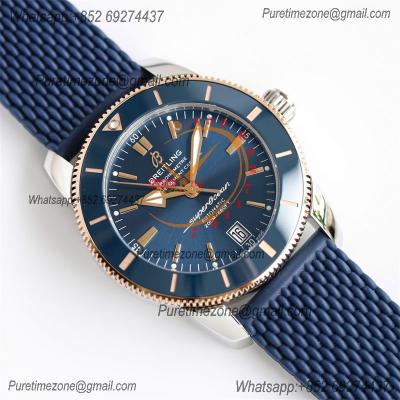 Heritage Automatic UB2010161 42 A2824 Automatic Mens Watch Best Edition BLSF Two Tone RG Blue Dial Rubber Strap