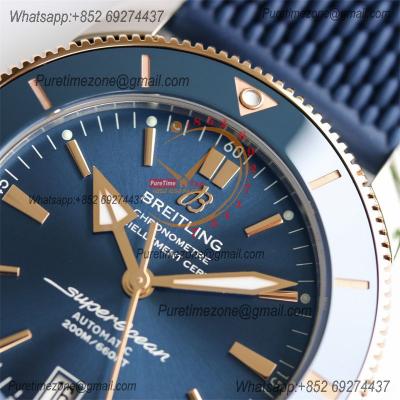 Heritage Automatic UB2010161 42 A2824 Automatic Mens Watch Best Edition BLSF Two Tone RG Blue Dial Rubber Strap