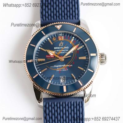 Heritage Automatic UB2010161 42 A2824 Automatic Mens Watch Best Edition BLSF Two Tone RG Blue Dial Rubber Strap