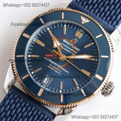 Heritage Automatic UB2010161 42 A2824 Automatic Mens Watch Best Edition BLSF Two Tone RG Blue Dial Rubber Strap