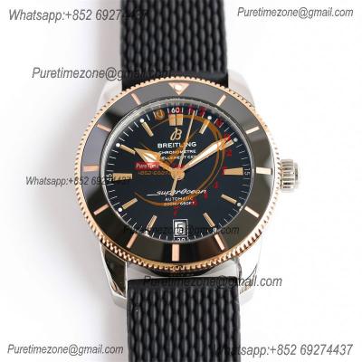 Heritage Automatic UB2010161 42 A2824 Automatic Mens Watch Best Edition BLSF Two Tone RG Black Dial Rubber Strap