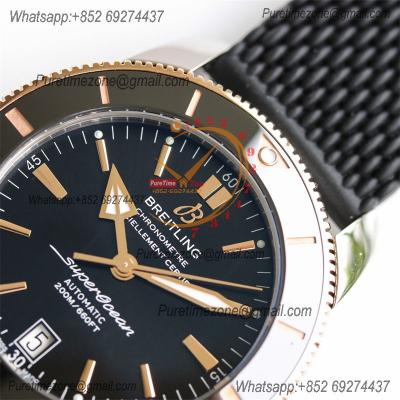 Heritage Automatic UB2010161 42 A2824 Automatic Mens Watch Best Edition BLSF Two Tone RG Black Dial Rubber Strap