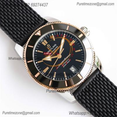 Heritage Automatic UB2010161 42 A2824 Automatic Mens Watch Best Edition BLSF Two Tone RG Black Dial Rubber Strap