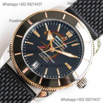 Heritage Automatic UB2010161 42 A2824 Automatic Mens Watch Best Edition BLSF Two Tone RG Black Dial Rubber Strap