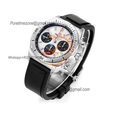 Chronomat B01 PB0134101 A7750 Automatic Chronograph Mens Watch Best Edition BLSF 42 SS Whtie Dial Black Rubber