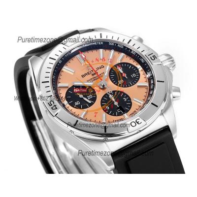 Chronomat B01 PB0134101 A7750 Automatic Chronograph Mens Watch Best Edition BLSF 42 SS Copper Dial Black Rubber