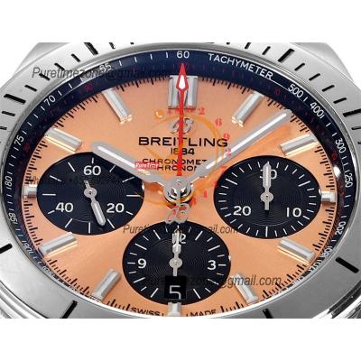 Chronomat B01 PB0134101 A7750 Automatic Chronograph Mens Watch Best Edition BLSF 42 SS Copper Dial Black Rubber