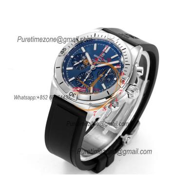 Chronomat B01 PB0134101 A7750 Automatic Chronograph Mens Watch Best Edition BLSF 42 SS Blue Dial Black Rubber