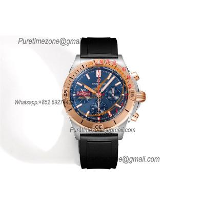 Chronomat B01 UB0134101 A7750 Automatic Chronograph Mens Watch Best Edition BLSF 42 SS RG Blue Dial Black Rubber