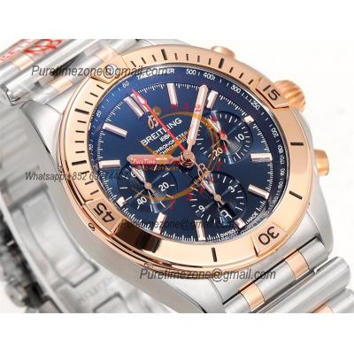 Chronomat B01 UB0134101 A7750 Automatic Chronograph Mens Watch Best Edition BLSF 42mm RG Blue Dial SS Bracelet