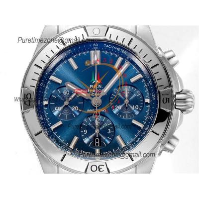 Chronomat B01 AB01344 A7750 Automatic Chronograph Mens Watch Frecce Tricolori Limited Best Edition BLSF Blue Dial SS