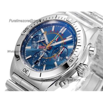 Chronomat B01 AB01344 A7750 Automatic Chronograph Mens Watch Frecce Tricolori Limited Best Edition BLSF Blue Dial SS