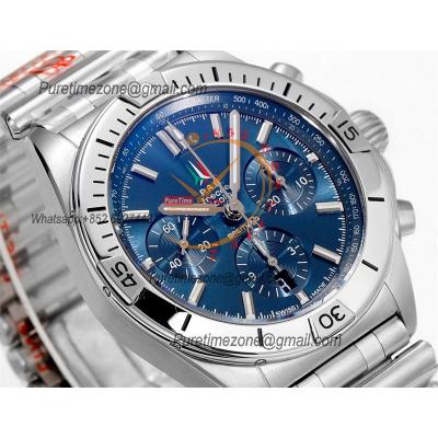 Chronomat B01 AB01344 A7750 Automatic Chronograph Mens Watch Frecce Tricolori Limited Best Edition BLSF Blue Dial SS